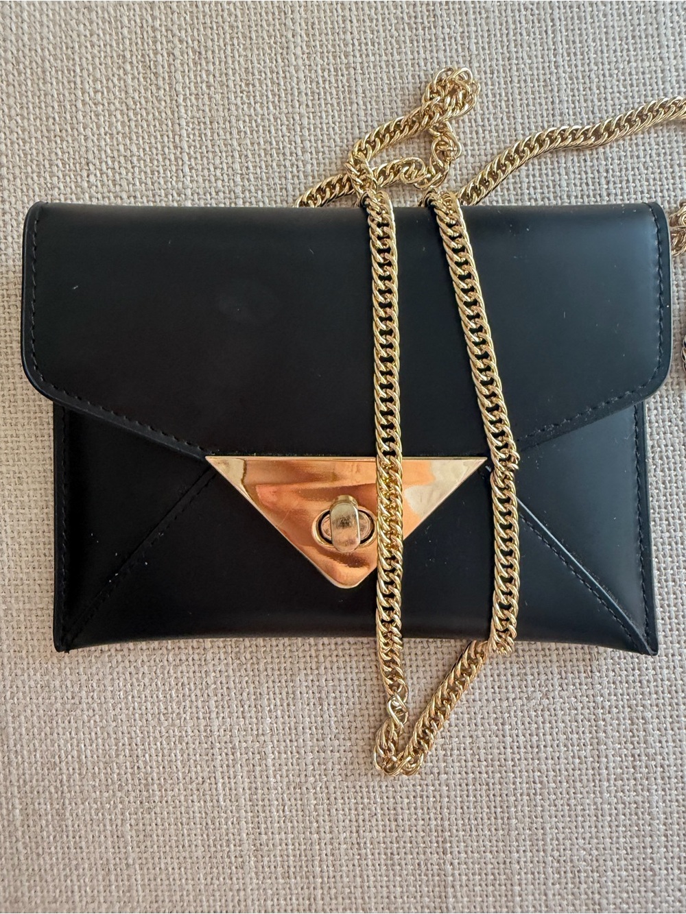 Cejon 100% leather clutch/Crossbody Bag with Gold Chain